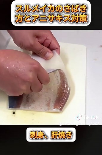 スルメイカのさばき方とアニサキス対策 - 刺身と肝焼き