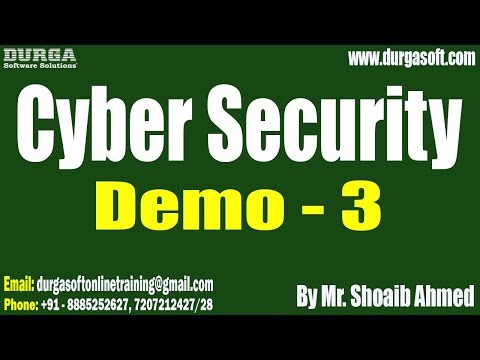 Cyber Security tutorials || Demo - 3 || by Mr. Shoaib Ahmed On 17-12-2025 @8:30AM (IST)