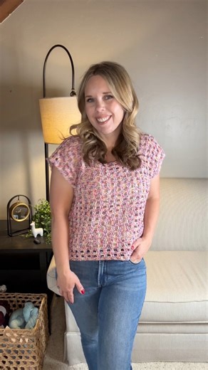97K views · 1.2K reactions |  The Block Party Tee is light, breezy & perfect for summer! Easy 2-row repeat + minimal sewing = your new go-to top. #CrochetTop #FreeCrochetPattern #SummerCrochet #HandmadeWardrobe #CrochetClothing | Hooked On Homemade Happiness | Facebook