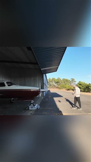 Plane Moves Itself Out Of Hangar Using Remote Control! #shorts