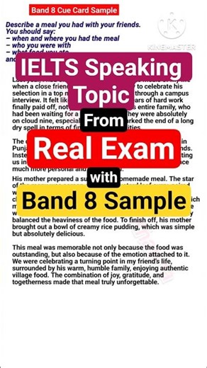 IELTS Speaking Topic from Real Exam with Band 8 Sample #ieltsspeaking #ieltsspeakingtopic #ielts