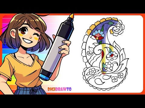How to Draw a Paisley Pattern | Easy Digital Art & Coloring