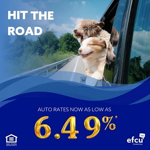 Get ready to roll with low rates! EFCU auto loans start at 6.49% APR**, meaning more car for your money and savings on every drive! For more info:https://bit.ly/3CJ1FWP | EFCU Financial