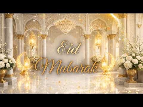 Eid Mubarak 2026 Luxury Palace 4K Screensaver | Golden Hall Islamic Ambient TV Art 🌙✨