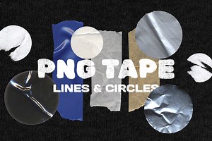 PNG TAPE lines & circles shapes PACK, an Object Graphic by BORT GRAPHIC