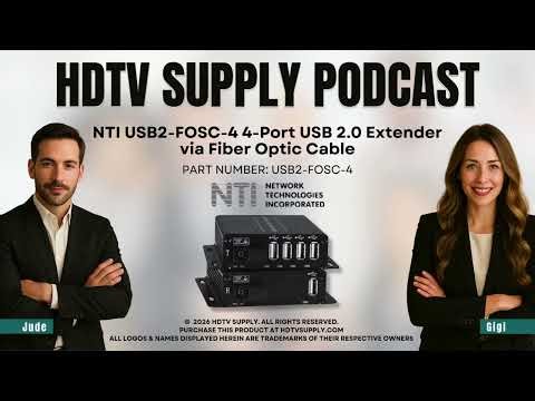 NTI USB2-FOSC-4 4-Port USB 2.0 Extender via Fiber Optic Cable