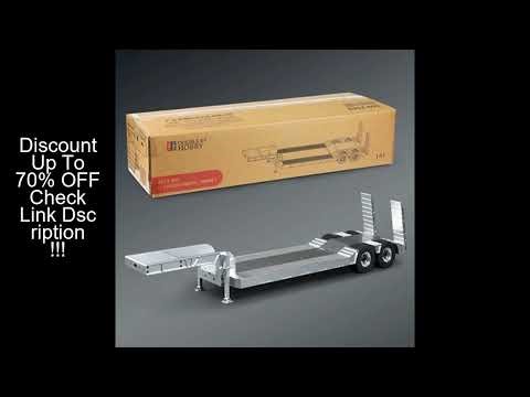 DoubleE 1/14 Metal 2 Axels Low Trailer Flatbed E012 001 for Remote Control Tractor Truck E113 RC Lor