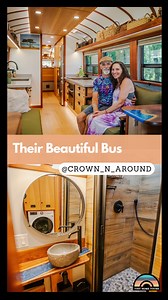 Brad and Dona-Lia (@crown_n_around ) certainly weren’t clowning around when they built out this beautiful bus conversion. 📸 || @theaveragebrad #buslife #skoolie #tinyliving #tinyhome #schoolbushome #busconversion #rvlife | Tiny Home Tours