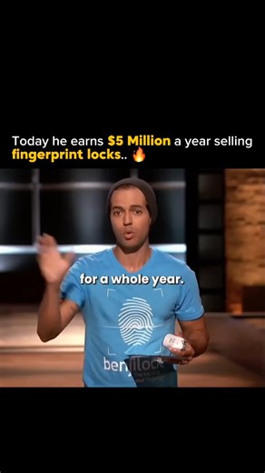 Expertmania | Business | Entrepreneurs on Instagram: "He turned a sketch into a thriving company, all thanks to a smart fingerprint lock idea. 🔐✨ What started as a simple concept quickly became something investors couldn’t ignore. During his Shark Tank pitch, he revealed a game-changer: a 30-minute charge that lasts a full year. ⚡📅 With a $20 cost and a $60 price tag, the margins were too good to pass up — even Sam’s Club wanted 30,000 units before launch. From a tiny prototype to global deman