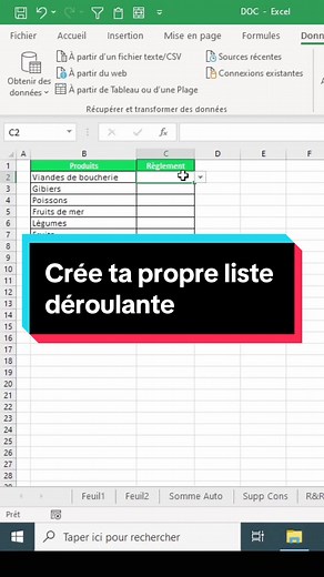 Découvre comment créer une liste déroulante sur excel. #exceltricks #excelpro #excel #exceltips #excelfr #exceltutoriel #exceltuto #tutoexcel #tutoexcelfr #excelfr #excelfrancais #microsoftexcel #apprendresurtiktok #apprendreexcel #apprendreexcel_de_a_à_z