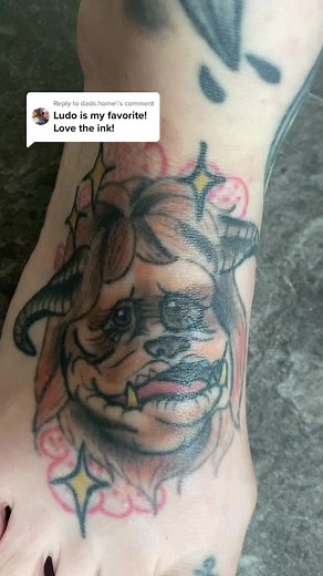 Unique Foot Tattoo Design by Karolina Sylwia | Ludo & Falkor Inspired