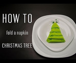 How to Fold a Napkin Into a Christmas Tree