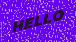 Hello Hi kinetic animated text.Hello and welcome animation.