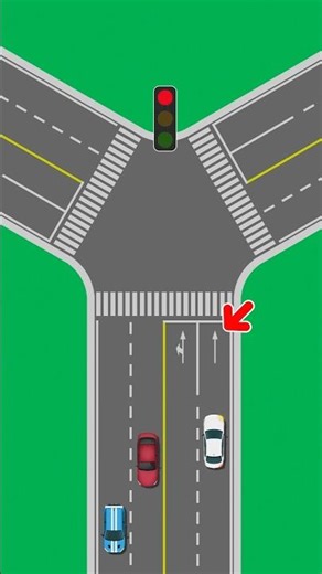 🚦Y-Junction Red Light Stop or Go🤔#trafficrules #driving #drivingtips #drivinglessons