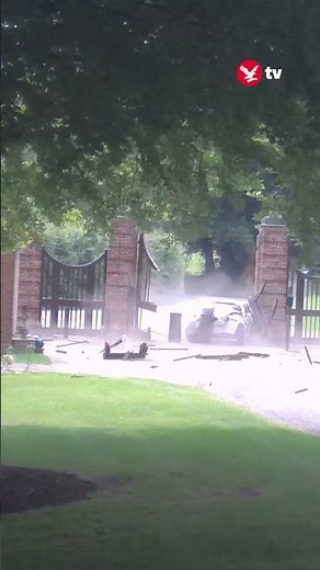 Moment drink-driver crashed into gates of prime minister’s Chequers residence