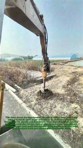 Drilling Deep Post Holes with Hydraulic Earth Augers: Install Electric Pole Using an Excavator Auger