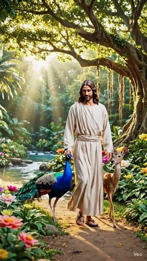 Jesus walks with animal #nature #animalscare #wildlife #animallife #wildlifeentertainment