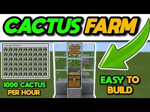 EASIEST Zero Tick AFK Cactus Farm Tutorial - Minecraft Bedrock 1.20