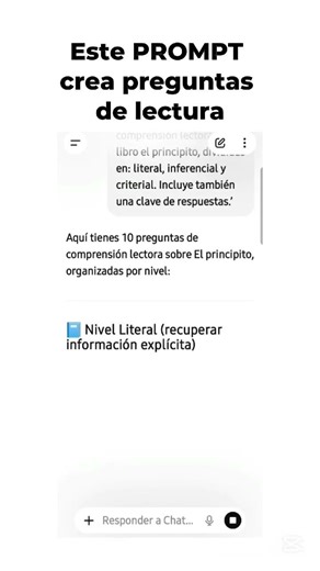 Prompt para preguntas de comprensión lectora