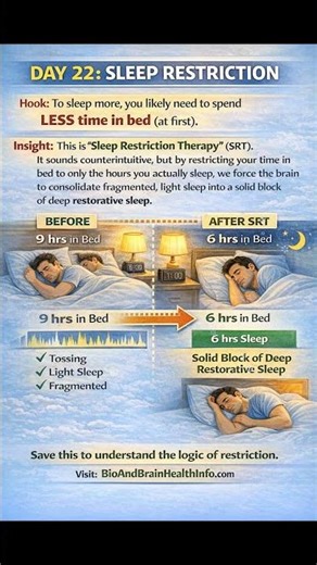 Day 22 - Sleep Restriction: Powerful CBT Sleep Tips to Beat Insomnia & Sleep Deeper #sleep #insomnia