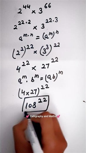 2⁴⁴×3⁶⁶ Nice exponents maths problem trick #maths #tricks #exponents #shorts