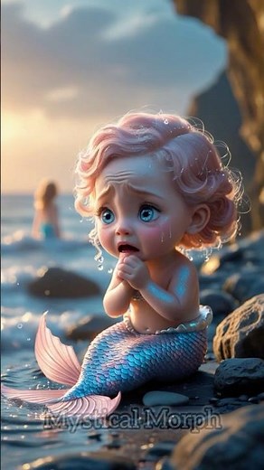 Cute Baby Mermaid Cries for Her Mother 🥲🧜🏻‍♀️ #cute #mermaid #shorts