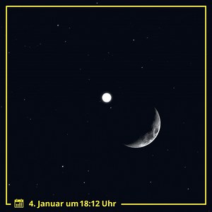 Heute Abend erwartet uns ein besonderes kosmisches Schauspiel: Ab kurz vor halb sieben können wir beobachten, wie Ringplanet Saturn von der dunklen Seite des Mondes verdeckt wird. Kurz nach halb acht taucht der Gasriese am hellen Mondrand wieder auf. | Planetarium Hamburg