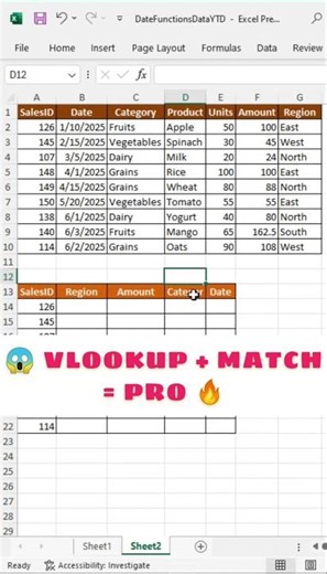 VLOOKUP + MATCH = Dynamic Excel Lookup #excel #microsoftoffice #exceltips,#ExcelShorts,#viealreels