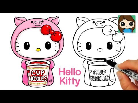 How to Draw Cup Noodles | Hello Kitty