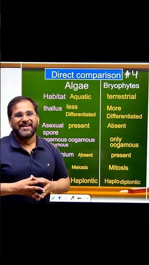 ✅ ALGAE vs BRYOPHYTES - Complete Comparison | BY TARUN SIR #shortsfeed #ytshortsfeature #ytshorts