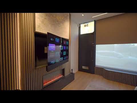 Automated Picture Lift Paired With An Articulating Display Mount (PIC & PSE90)