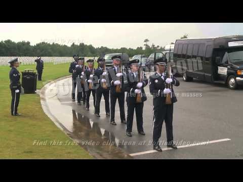 US Air Force Honor Guard Conducts a Memorial 21 Gun Salute