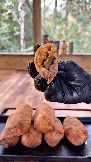 Cuban Egg Rolls — our twist on a classic Cuban sandwich. Stuffed with swiss, ham, Laffittes sweet pickles, Pilsudski dill pickle mustard, brisket birria, BOUX-YAH, and mozzarella, then fried golden and dunked in Sweet Hot Mustard. Addictive is an understatement👊🏼🔥 #cubansandwich #eggrolls #mustard #pickles #reels | Farm To Fire Louisiana