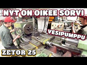Milling Zetor 25 Clutch and Water pump body using a big Metal Lathe