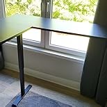 Agilestic L Shaped Standing Desk, Corner Desk with Monitor Shelf, Adjustable Height Gaming Table, Sit Stand Up Table, 63 x 55 Inch Home Office Computer Workstation, Splice Board, Black