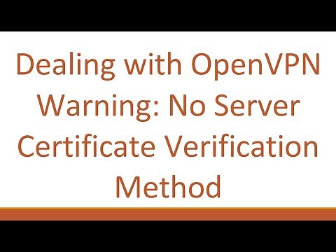Dealing with OpenVPN Warning: No Server Certificate Verification Method