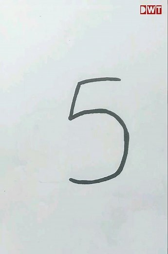 How to draw Orange from number 5 #howtodraw