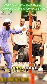 ELITE Powerlifter Use 32kg Mop - Pretended to be a CLEANER in a GYM #gym #funnyvideo #funny #comedy