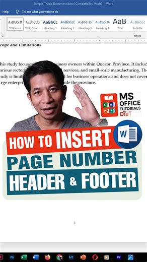 183K views · 1.5K reactions | How to Add Page Numbers in MS Word (1, 2, 3…) — The EASIEST Header & Footer Trick! | DieT | Facebook