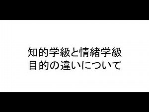 知的学級と情緒学級、目的の違いについて