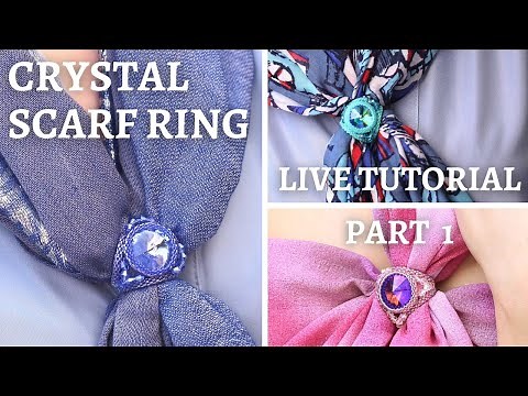 How to make a beaded crystal scarf ring | Bead Spider Live Jewellery Tutorial