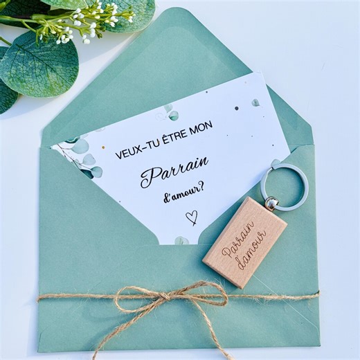 Godparent Proposal Gift | Personalized Godparent Keychain | Christening Gift - Etsy