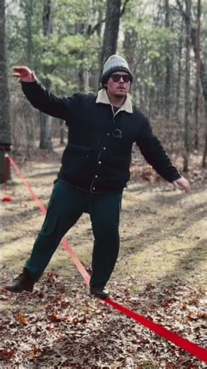 On the slackline in the woods #slackline #nature