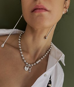 Chunky Ball Chain With Padlock and Key, Uno De 50 Style Key and Padlock Pendant, Thick Ball Chain Lock and Key Choker, Rock Style Jewelry - Etsy