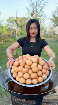 Cooking yummy deep fried eggs recipe