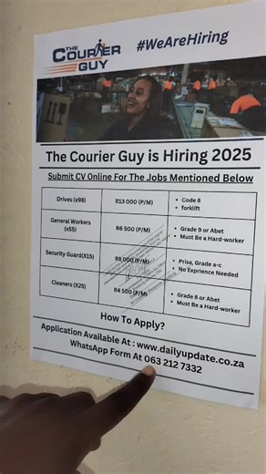 careerjob.co.za (@careerjob.co.za) - Courier Company Job Opportunities Available Now