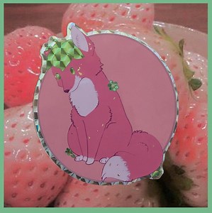 Strawberry Fox Sticker - Etsy