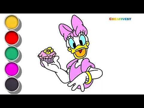 How To Draw Daisy Duck Drawing And Coloring For Kids And Toddlers