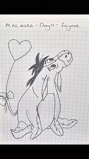 How to Draw Eeyore 🫏🩷🎀 | Winnie the Pooh – Day 4