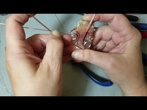 How to wire wrap a rectangle cabochon pendant | Beginner wire wrap tutorial